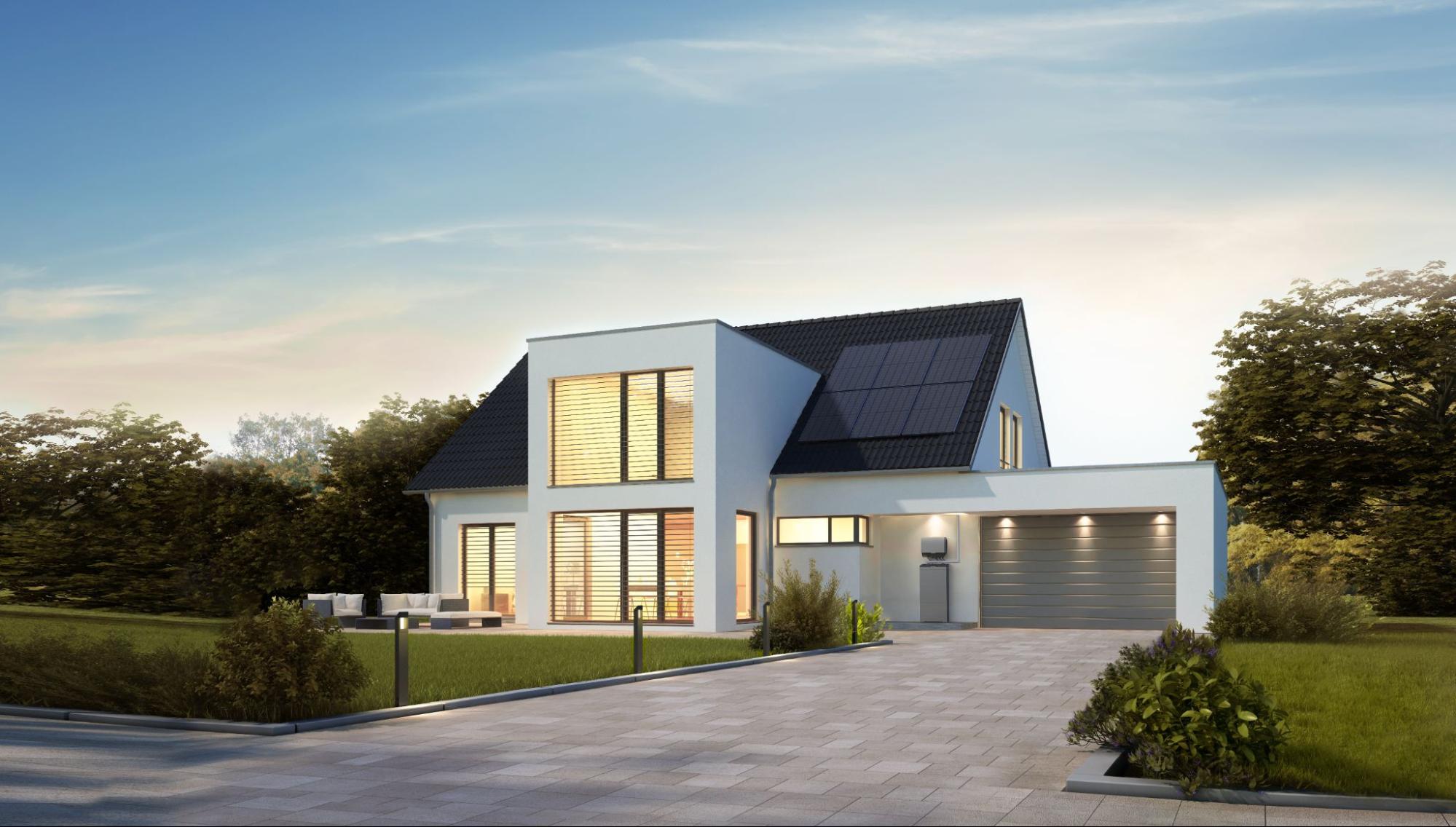 A solar PV system paired with a solar energy battery