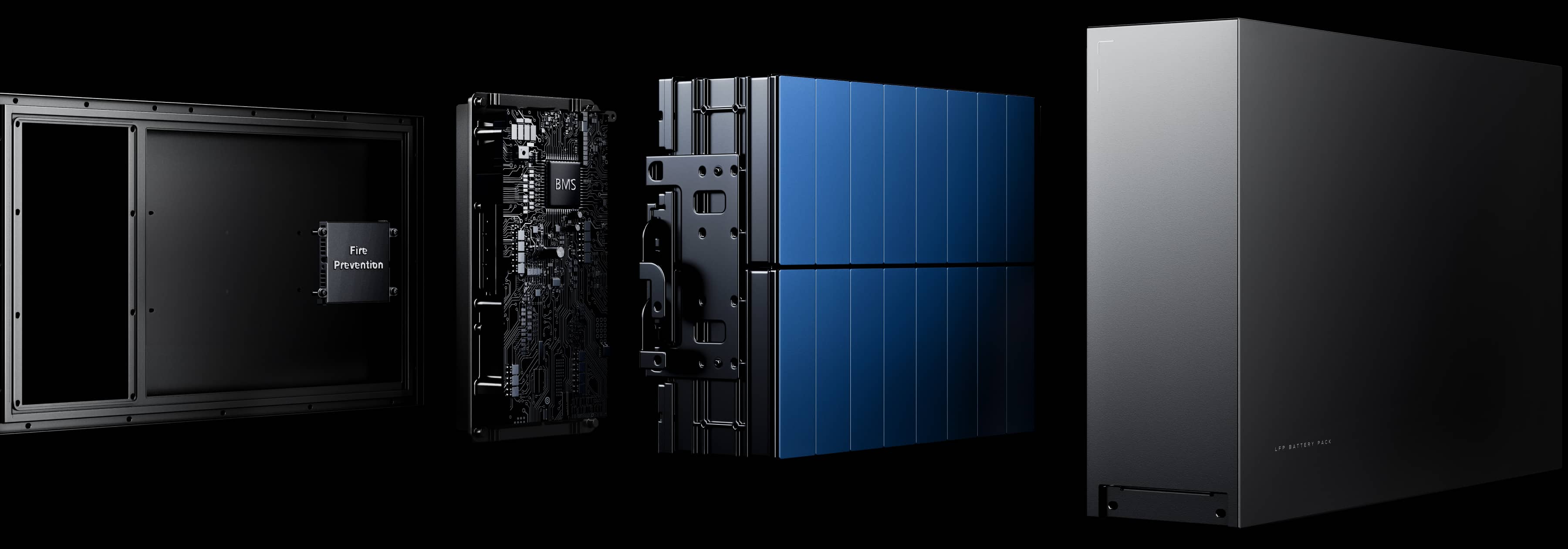 The interior of a single battery energy storage unit