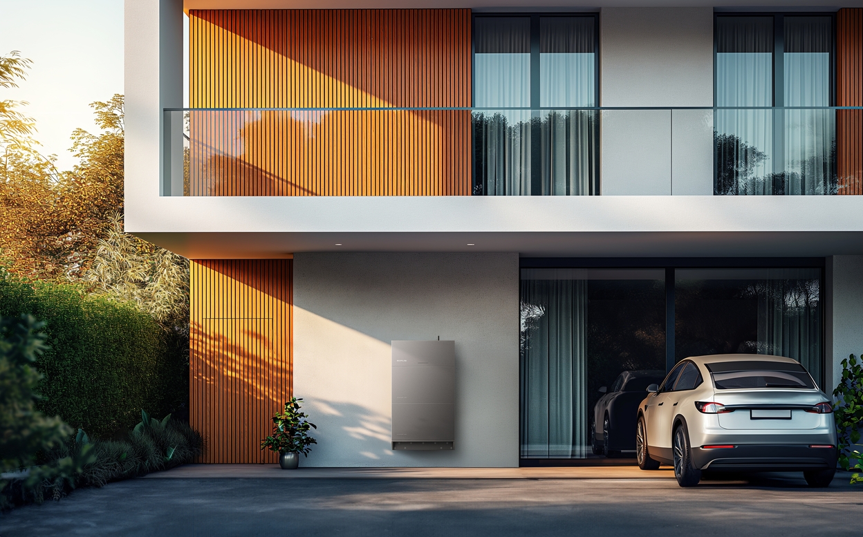 System magazynowania energii w akumulatorach domowych montowany na ścianie