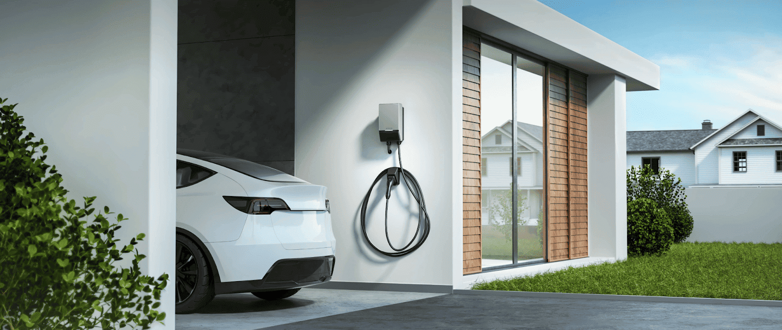 EcoFlow PowerPulse 2 home EV station installed at the garage