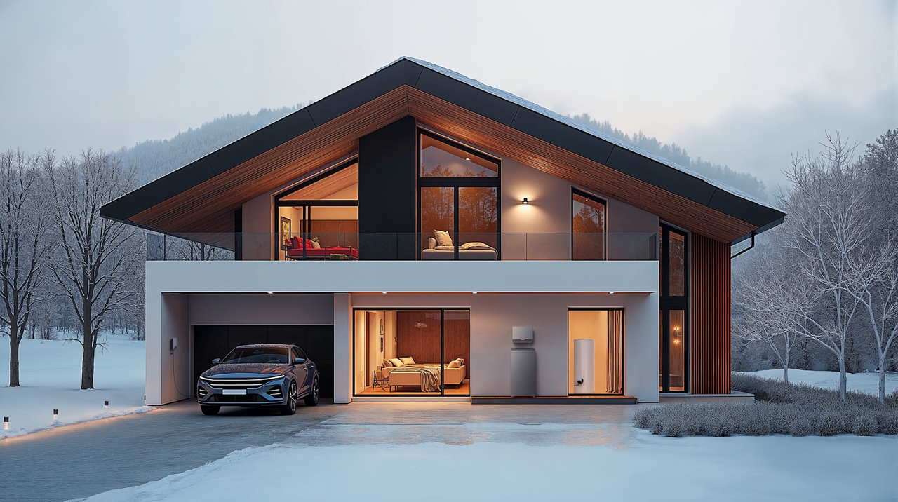 EcoFlow Stromspeicher an der Hauswand angebracht