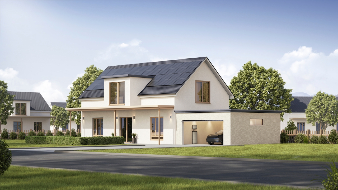 Solaranlage am Dach eines Hauses