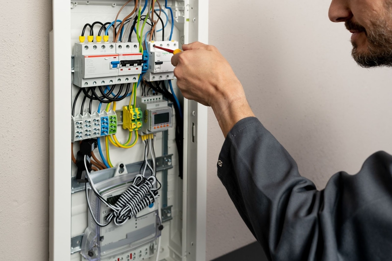 Il tecnico collega il sistema PowerOcean all'elettricità