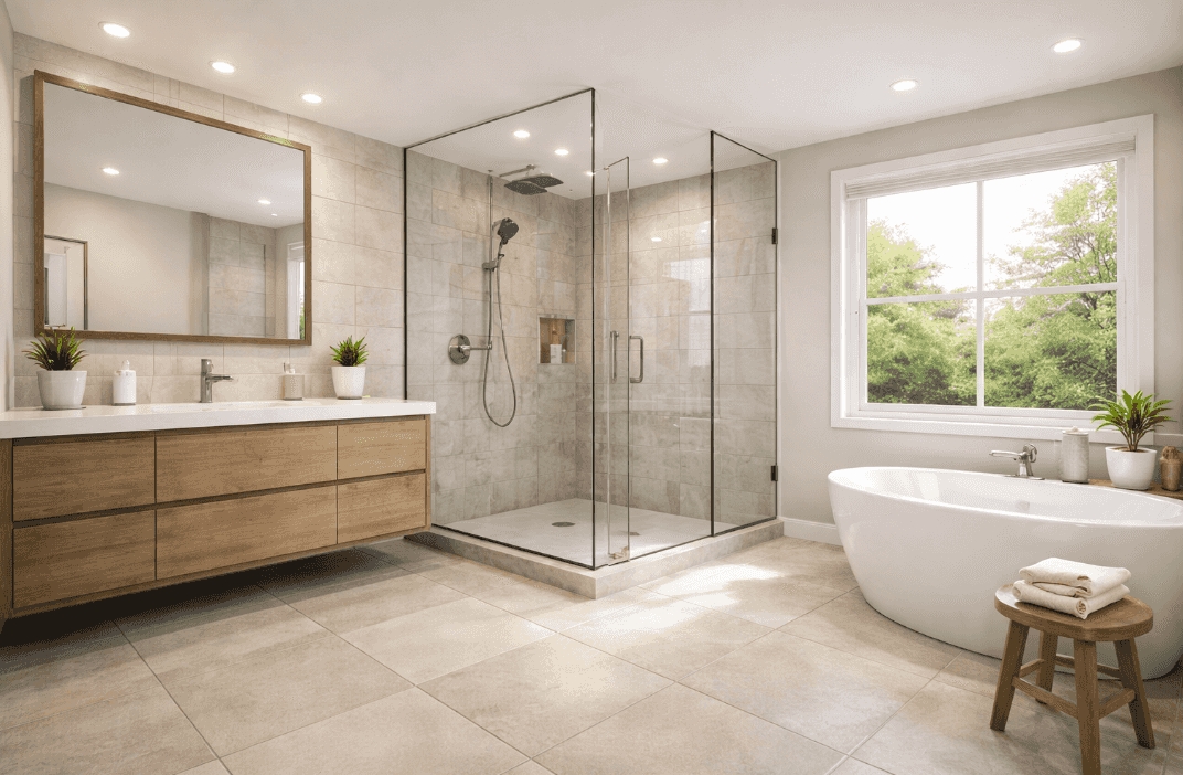 Choose bathroom materials and finishes