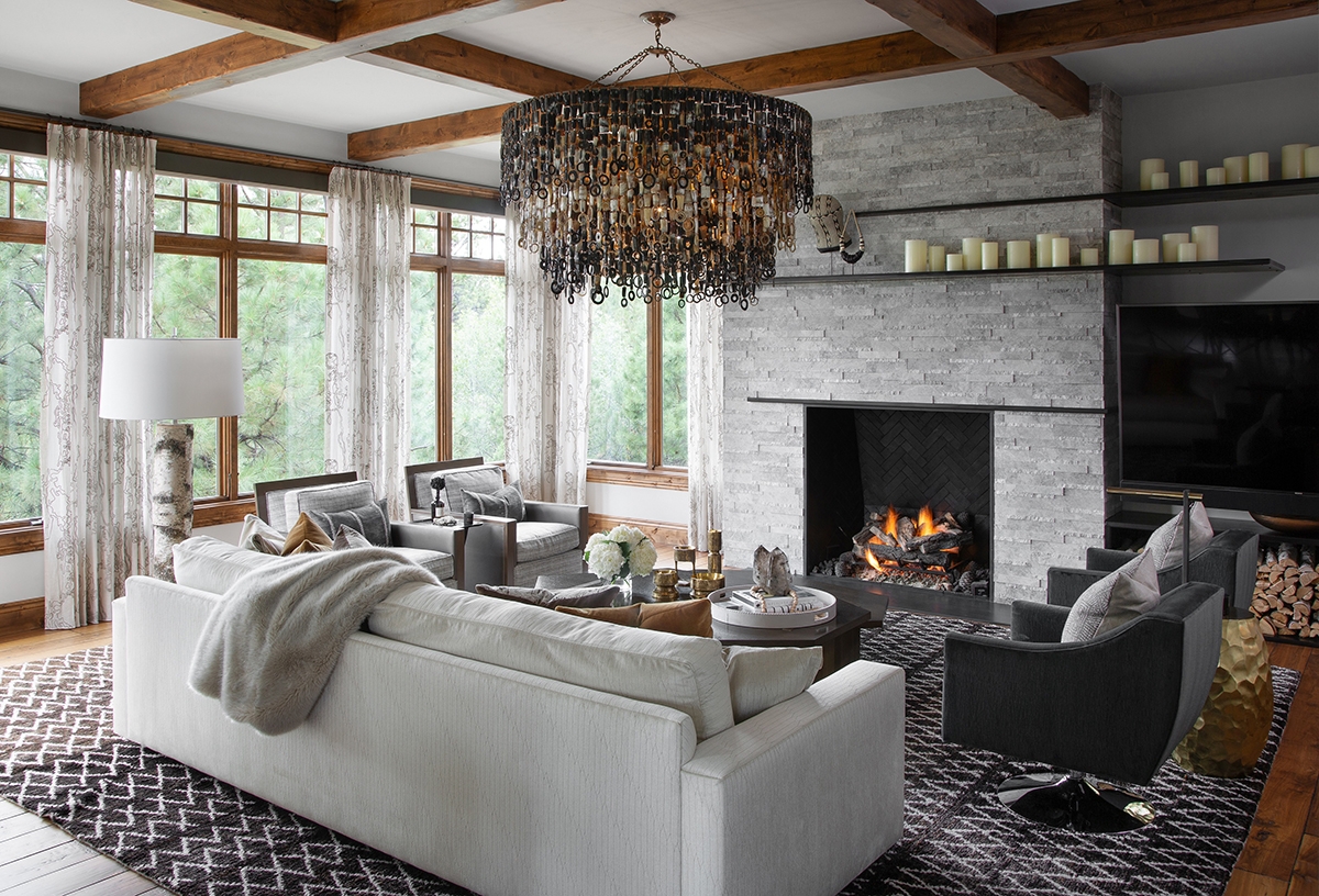 Statement fireplace in modern ranch homes