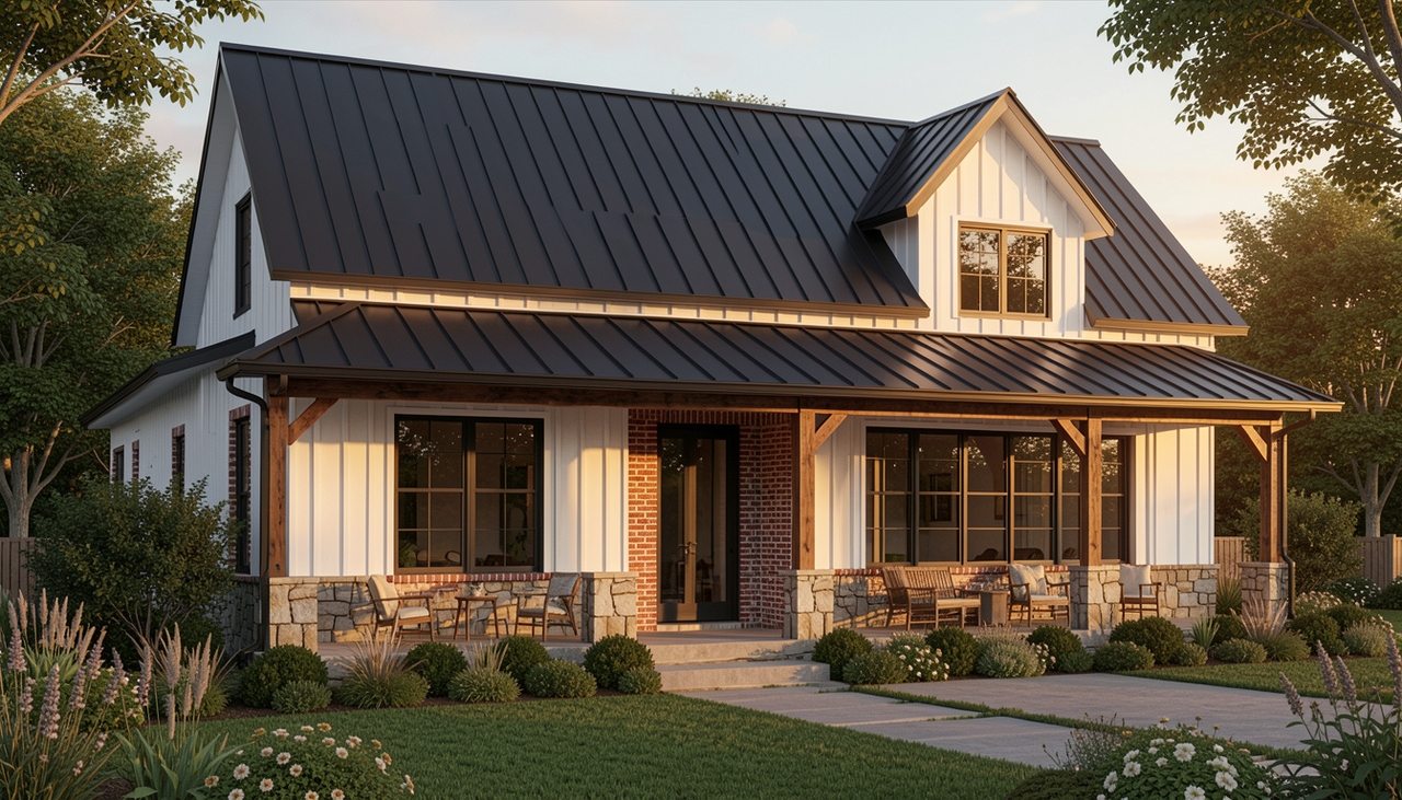 Metal roofs and mixed materials design