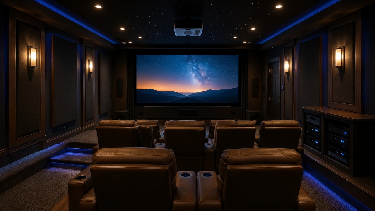 Custom basement media room price