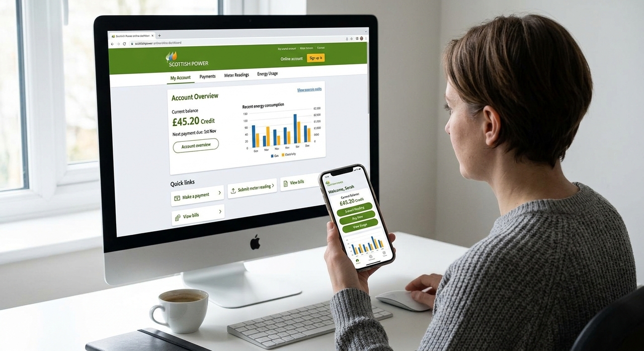 Scottish Power online account dashboard