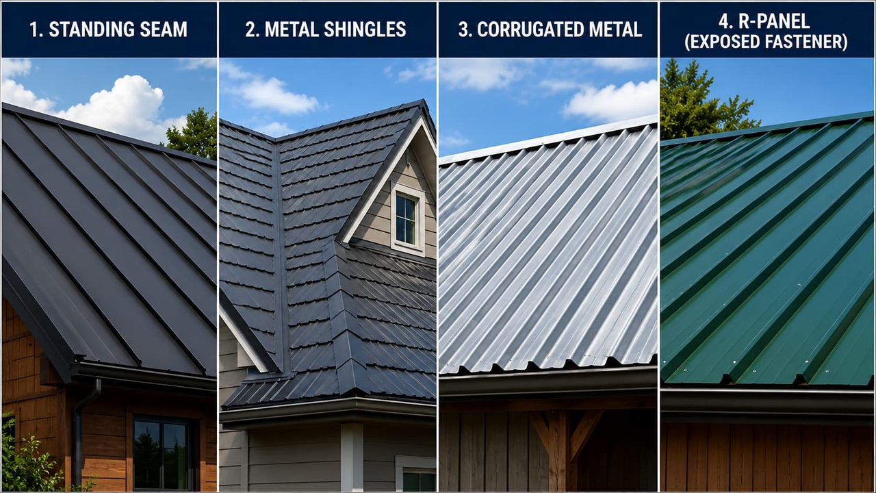 Types of metal roofs