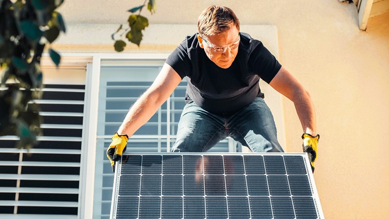 A professional solar panel installer