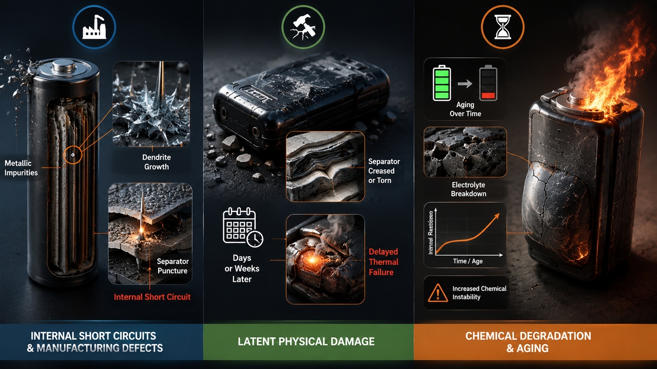 what causes lithium batteries to catch fire 