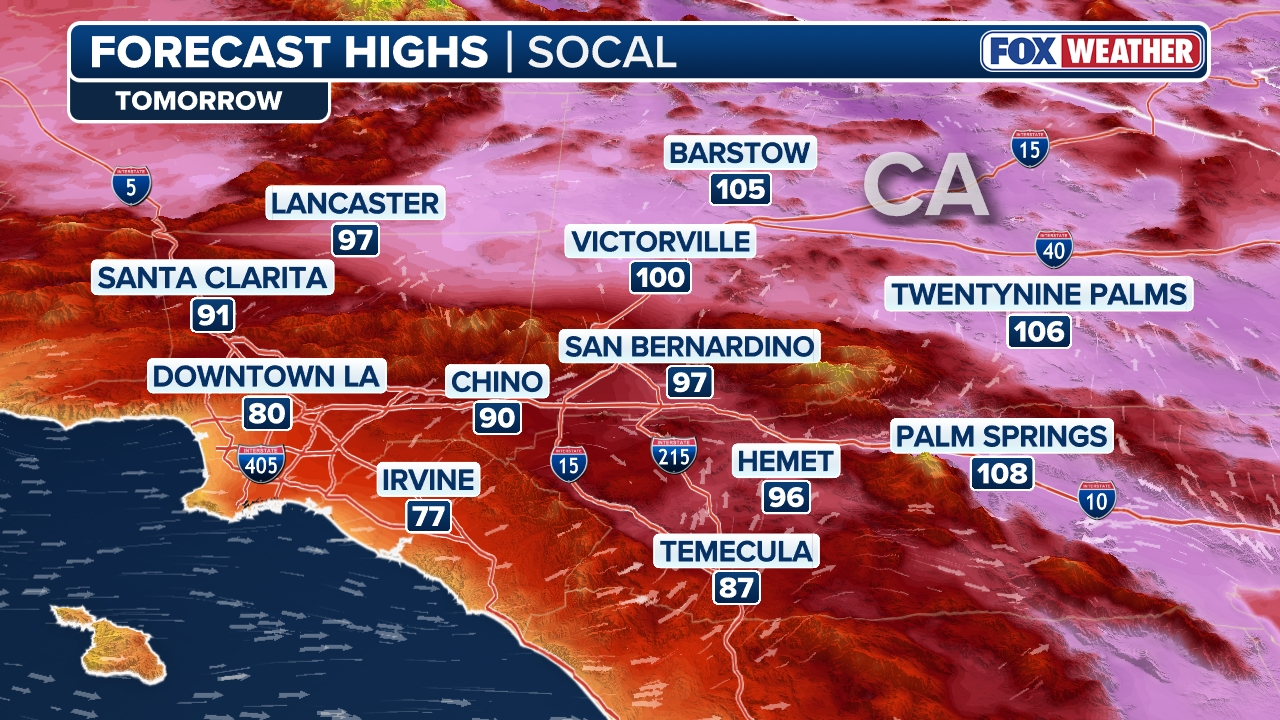 anticipated heat in South California.
