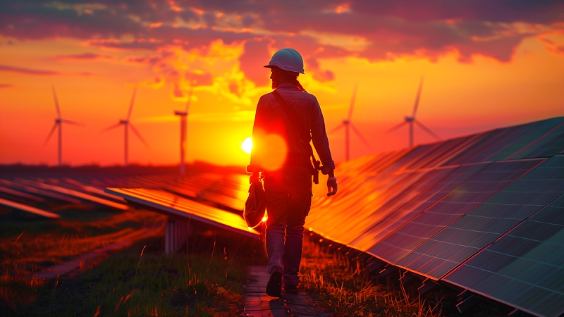 Solar and wind energy provides energy independence