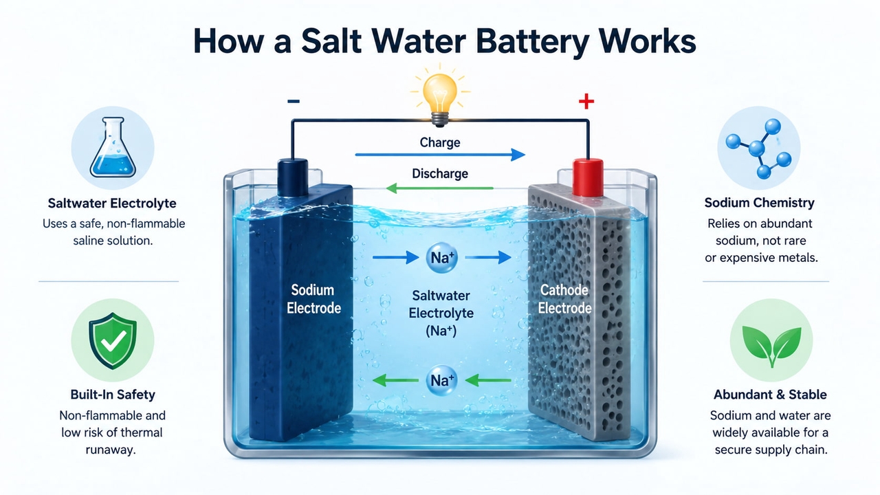 salt water battery working mechanics