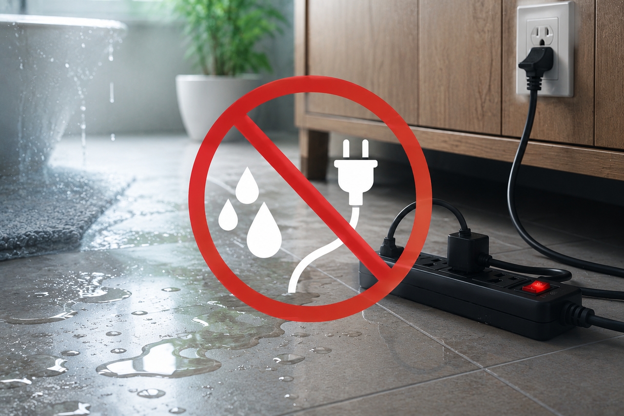 keep electrical equipment away from water