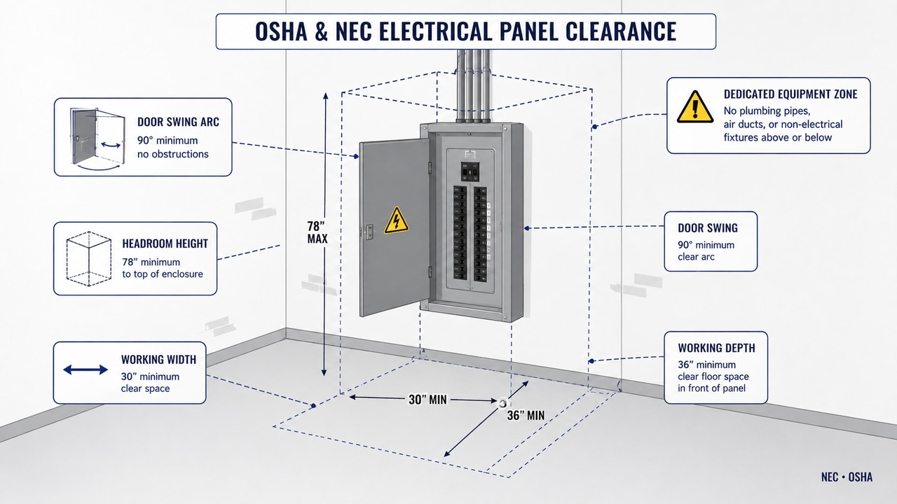 OSHA and NEC Clearance Electrical Panel Code