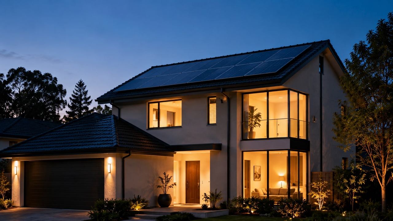 Home powered during evening peak