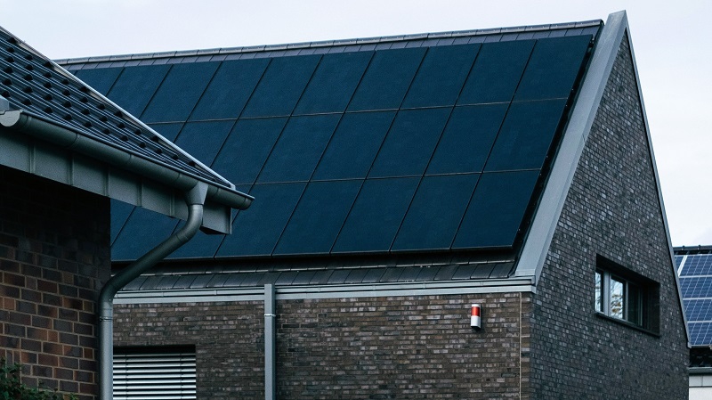 Solar panels installed on a home roof