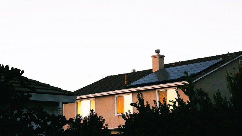 Solar panels connected with a battery system